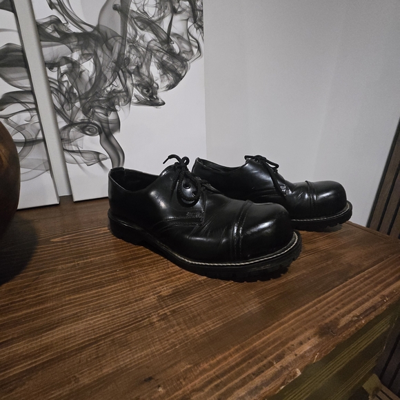 Underground Black Leather Women's Oxfords - Picture 3 of 8